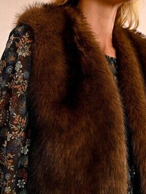 Molly Bracken Rich Brown Faux Fur Vest